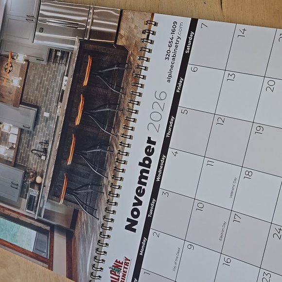 2026 Home Kitchen Design Calendar Unisex Wall Desk Holiday - Picture 4 of 11